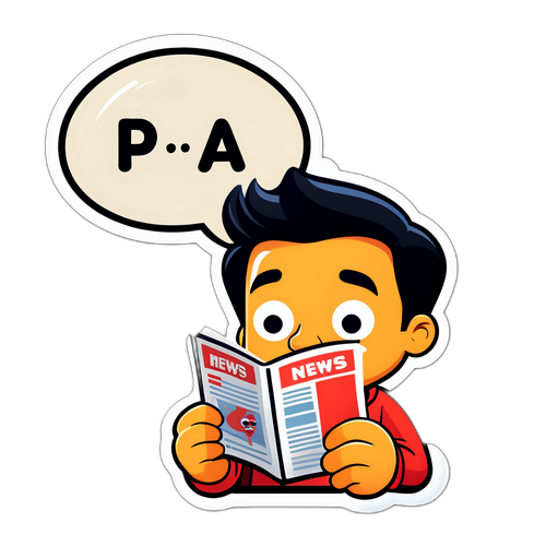 En leken tegneseriefigur som leser Aftonbladet