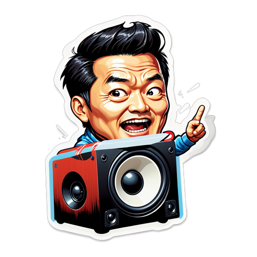 강지용의 독특한 표정을 담은 스티커 디자인