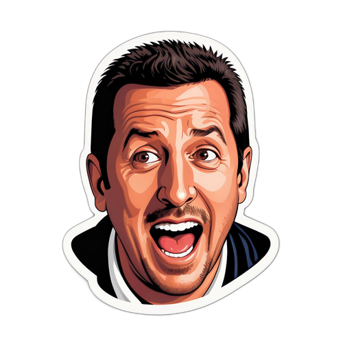 Witziger Aufkleber mit Adam Sandler