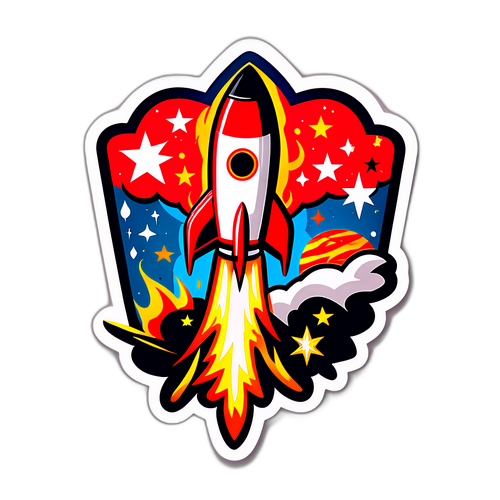 Houston Rockets Amblemi Uzaya Fırlayan Roket