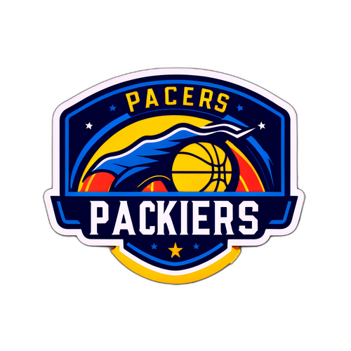 Stiker Bergaya Vintage dengan Sorotan Permainan Ikonik Pacers dan Thunder