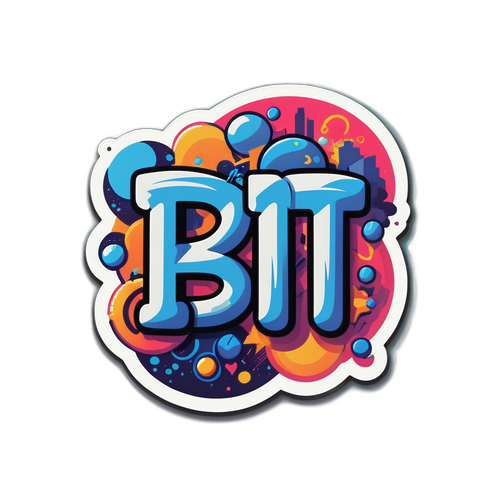 Moderne 'bt' klistremerke med typografisk design
