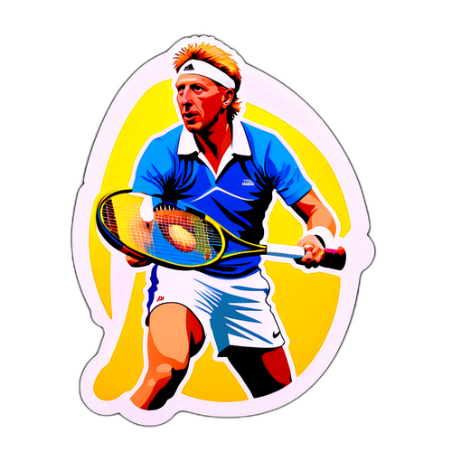 Adesivo Retro de Boris Becker