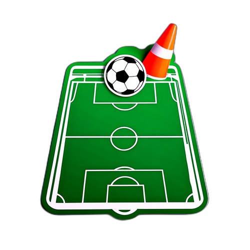 Sticker cu un teren de fotbal artistic