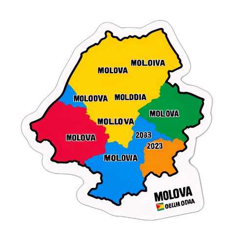 Návrh samolepek s mapou Moldávy
