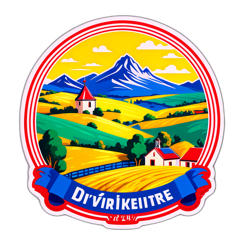 Sticker design pour Philippe de Villiers avec un paysage rural