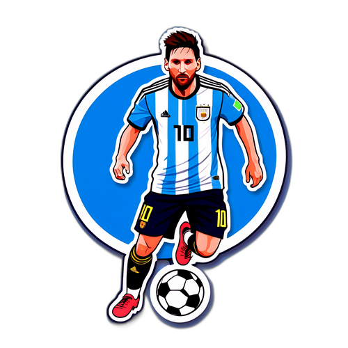 Messi Dribler med Argentinsk Flag