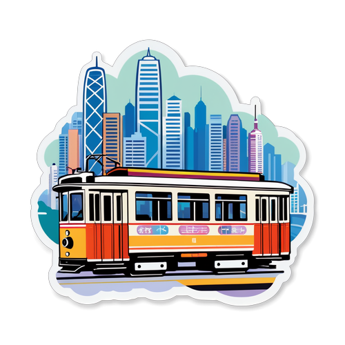 Stiker Tram Terkenal Hong Kong