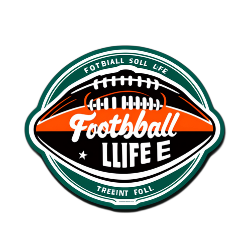 Stiker Bergaya Retro dengan Reka Bentuk Bola Sepak