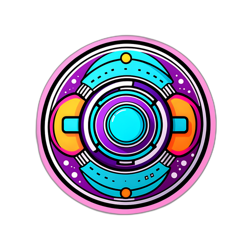 スタイリッシュなテクノロジー風ロゴステッカー