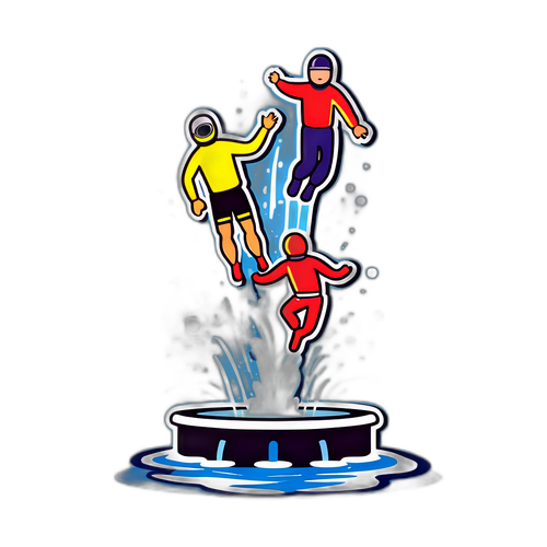 Kreative Illustration von Tauchern, die ins Wasser springen