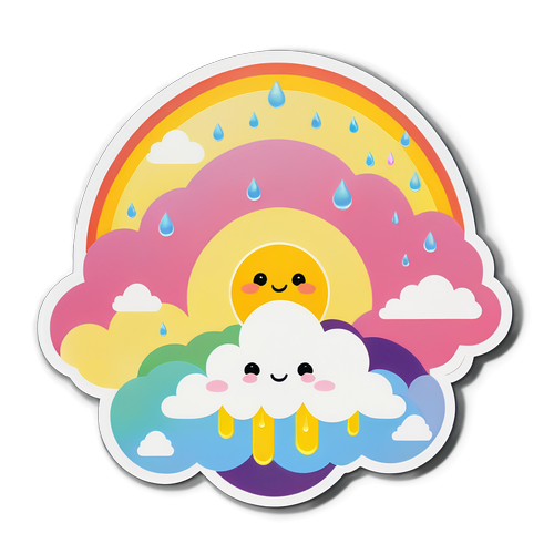 Unleash Your Whimsy: The Cheerful Rainbow Cloud Design That Will Brighten Your Day!