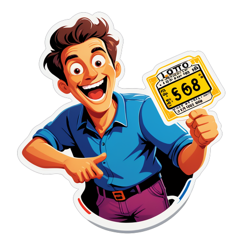 Mutlu Kişi ile Çılgın Lotto Bileti Sticker'ı