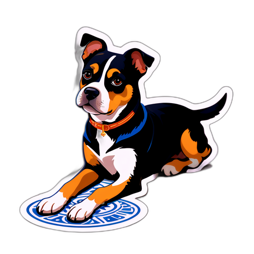 Φωτογραφία του κοντομάλλη σκυλιού με έμφαση στην κομψότητα του Ελληνικού πολιτισμού