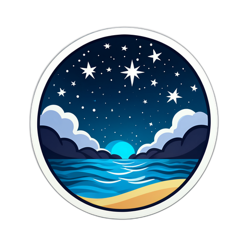 Falling Stars über einem ruhigen Ozean