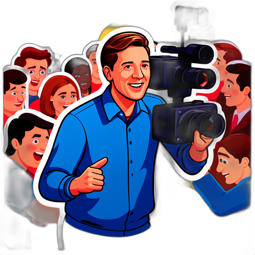 Sticker van Ruben Van Gucht als verslaggever