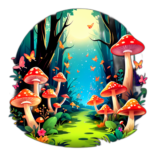 Enkantadong Gubat na May Nagliliwanag na Kabute