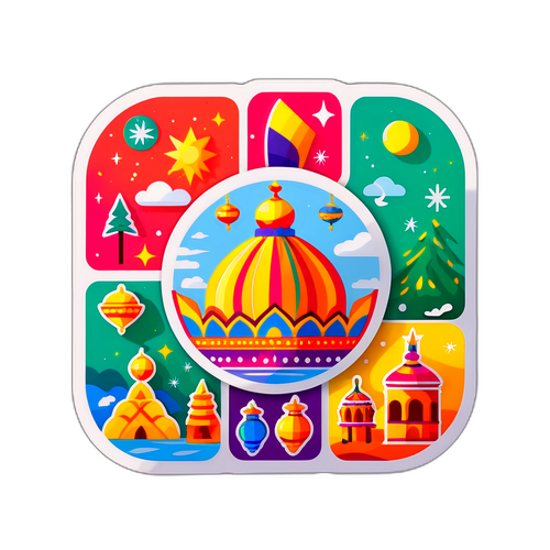 Наклейка з візуалізацією культурних свят у Сарнах