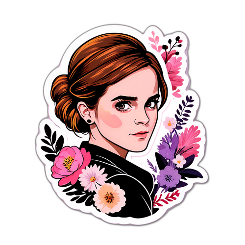 Minimalist Klistermærke af Emma Watson med Empowerment Citat