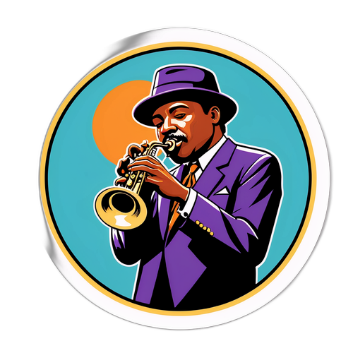 Ilustrație retro a unui trompetist de jazz