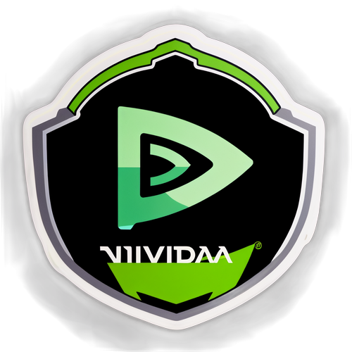 Design av Nvidia-logotyp med djupgående symboler och aktiekurvor