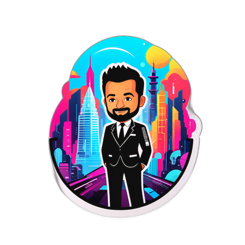 未來科技都市主題貼紙