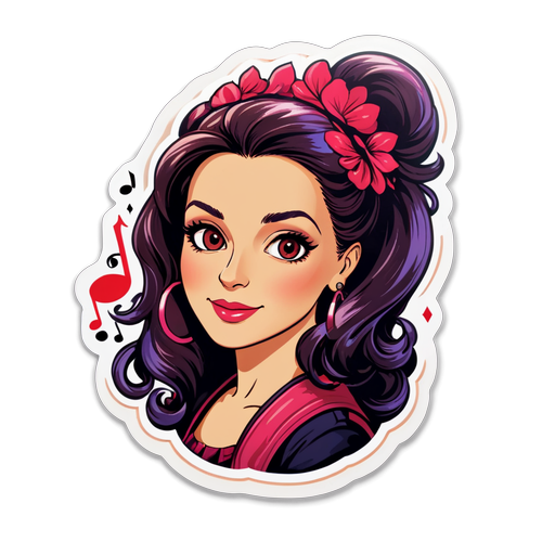 Sticker cu portret artistic al Roxanei Nemes