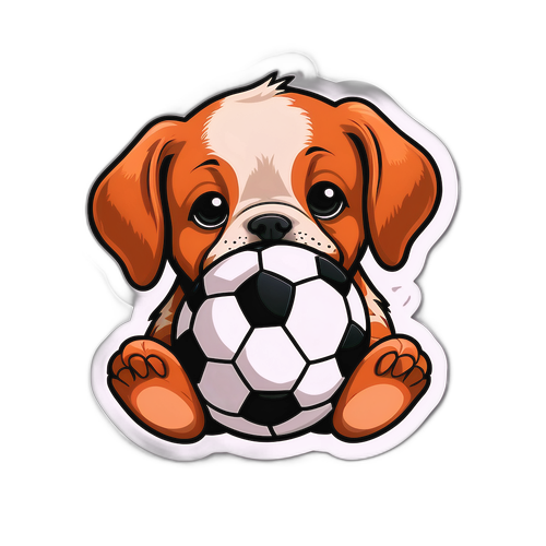 Những con chó dễ thương với quả bóng đá