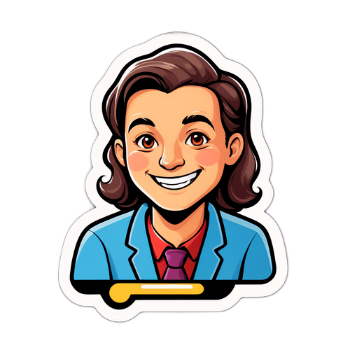 Sticker met een verwarrende quizvraag en de glimlach van de slimste persoon