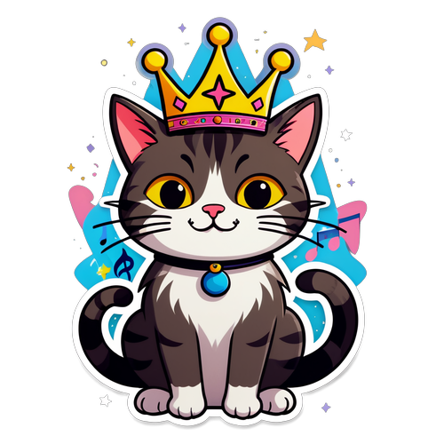 Kucing Ceria Berbaju Mahkota