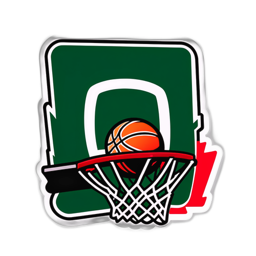 Stiker Menarik: Bola Keranjang Melalui Hoops