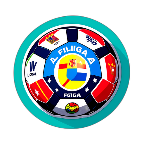 Futsal-pallo La Ligan logolla ja värikkäillä joukkueilta