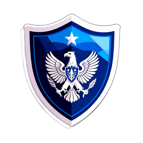 Escudo de la AFA en fondo azul y blanco