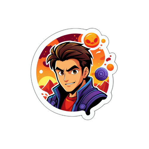 Stickers captivants de Solan entouré de mystères et d'aventures