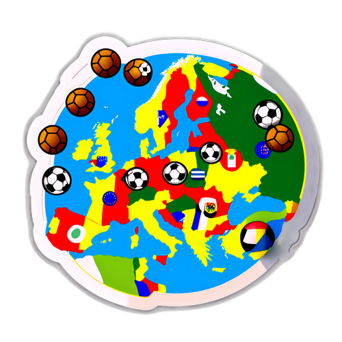 Peta Eropah dengan Bola Sepak