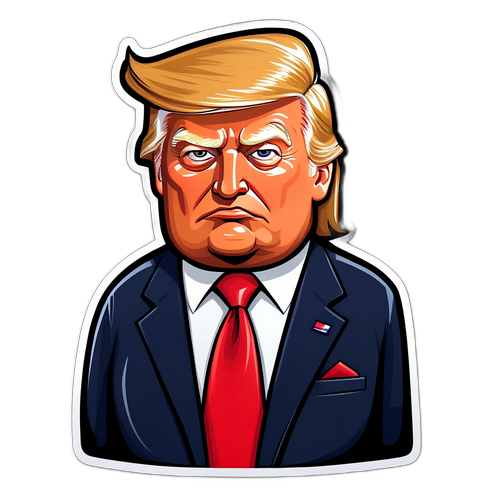Autocollant de caricature de Donald Trump