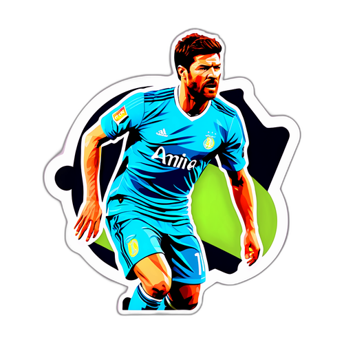 Sticker cu Xabi Alonso orchestrând jocul din mijlocul terenului