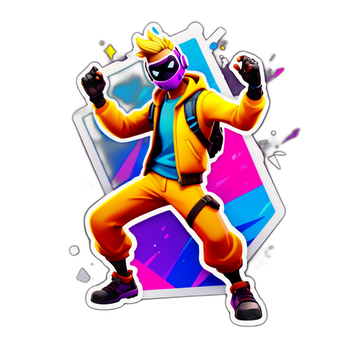 Un autocollant d'un personnage emblématique de Fortnite dansant