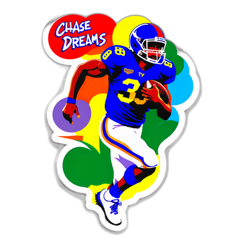 Ty Chandler Running with Football Sticker