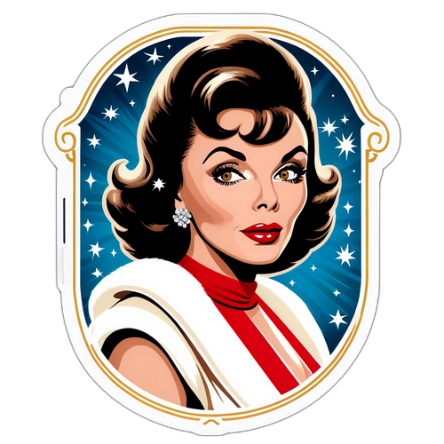 Glamourøs vintage Hollywood klistermærke