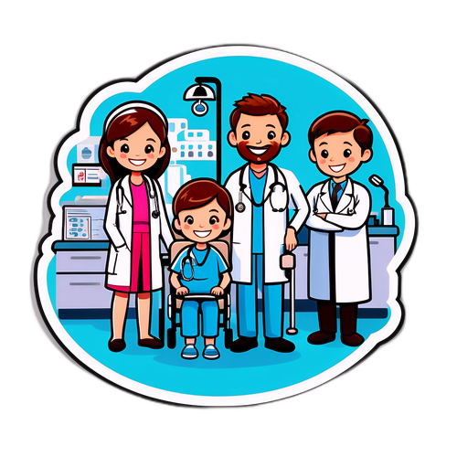 Comic Aufkleber des Krankenhauses in Pyhrn