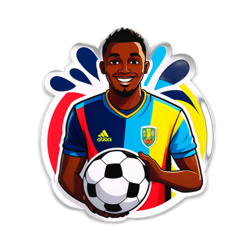 Sticker van Lamine Yamal in een krachtige pose