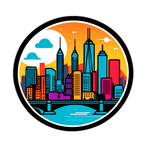 Sticker Tema Urban dengan Logo HMetro