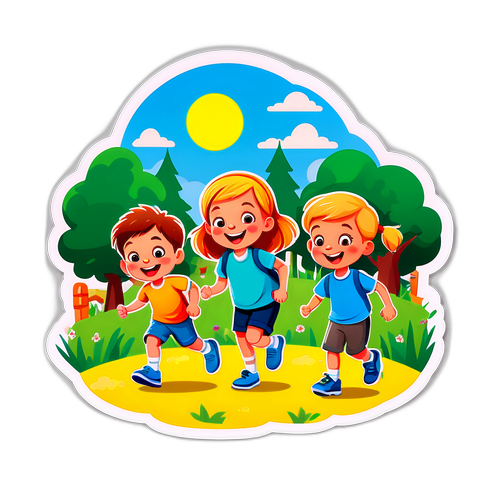 Glada barn som leker utomhus