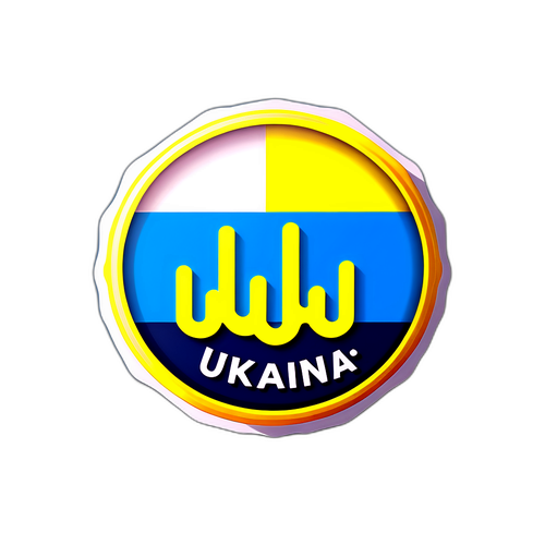 Креативний значок з динамічними елементами, що відображають актуальні новини з України