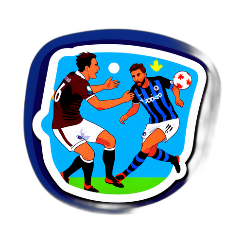 Sticker cu meciul Atalanta - Torino în stil vibrant de animație