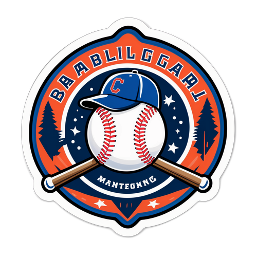 Sticker na may Temang Baseball na Vintage