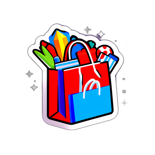 Sticker de Unicenter con bolsa de compras estilizada