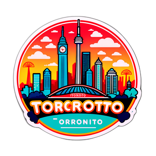 トロントの名所と文化を紹介するスタイリッシュな観光ステッカー