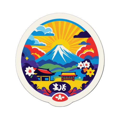 横手祭りの雰囲気を表現したステッカー